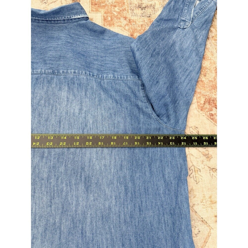 Frank & Eileen Mary Classic Shirt Dress  Vintage Wash Famous Denim Blue Size L - Picture 6 of 7